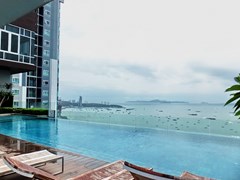 Condominium for rent Pattaya showing the rooftop swimming pool 