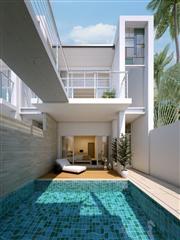 House for sale Bangsaray beach showing the swimming pool concept