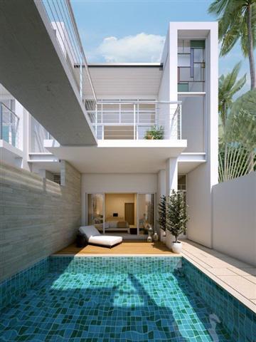 House for sale Bangsaray beach showing the swimming pool concept