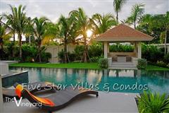 Pool villa for sale in Pattaya at The Vineyard Phase 2 showing the pool terrace