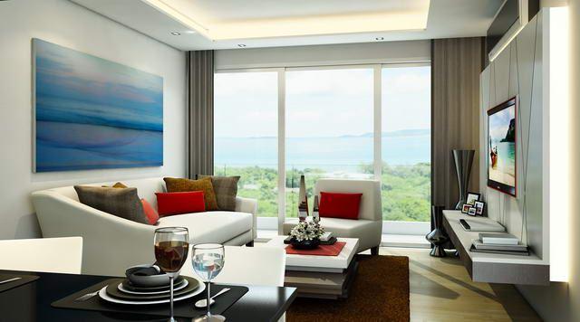 Condominium For Sale Pratumnak showing a living room concept Condominium For Sale Pratumnak showing a living room concept