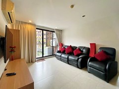 Condominium for Rent Pattaya showing the living area and balcony 