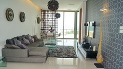Condominium for rent Wong Amat Sanctuary showing the living area and balcony 