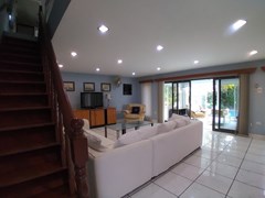 House for rent Pattaya showing the living area and staircase 