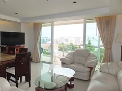 Condominium for sale Pratumnak Pattaya showing the living room and balcony 