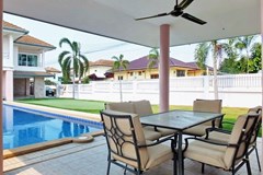 House for Sale Mabprachan Pattaya showing the covered terrace and pool