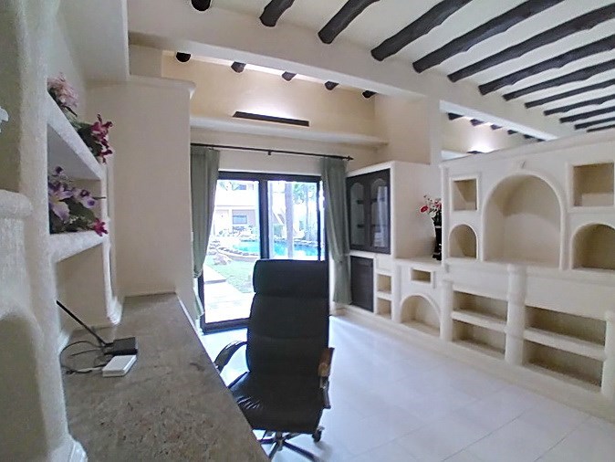 House for rent Mabprachan Pattaya showing the office area with pool view 