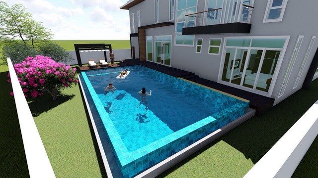 House for sale East Pattaya showing the private swimming pool concept House for sale East Pattaya showing the private swimming pool concept