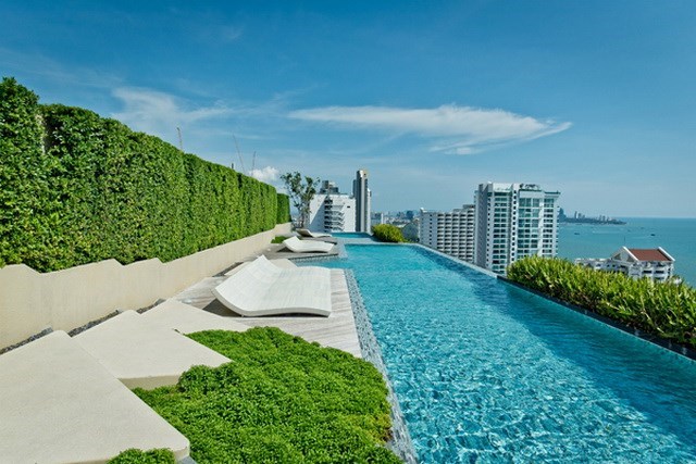 Condominium for sale Wongamat Pattaya showing the roof top swimming pool Condominium for sale Wongamat Pattaya showing the roof top swimming pool