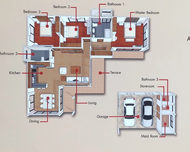 House for sale Huay Yai Pattaya showing the floor plan House for sale Huay Yai Pattaya showing the floor plan