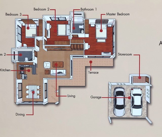 House for sale Huay Yai Pattaya showing the floor plan House for sale Huay Yai Pattaya showing the floor plan
