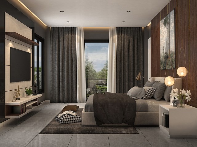 Serenity Jomtien Villas 4 bed villa showing the master bedroom concept Serenity Jomtien Villas 4 bed villa showing the master bedroom concept